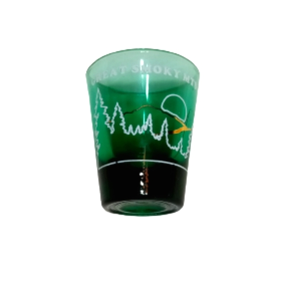 The Great Smokey Mountain Green Souvenir Shot Glass - Picture 1 of 8